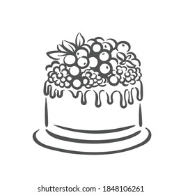 Birthday wedding tasty delicious dessert cake illustration