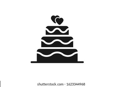 Birthday or weeding cake icon vector