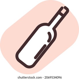 Botella de vino de cumpleaños, ilustración, vector, sobre fondo blanco.