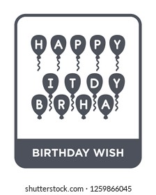 birthday wish icon vector on white background, birthday wish trendy filled icons from Party collection, birthday wish simple element illustration