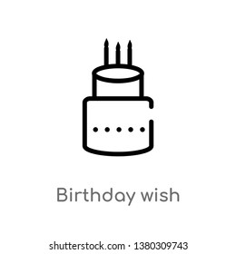birthday wish vector line icon. Simple element illustration. birthday wish outline icon from party concept. Can be used for web and mobile