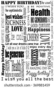 Birthday wishes, postcard