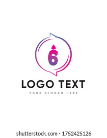 Birthday wishes style number type 6 logo template, Vector logo for business and company identity 
