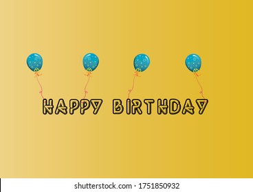 Birthday Wishes Text Style Art Vector