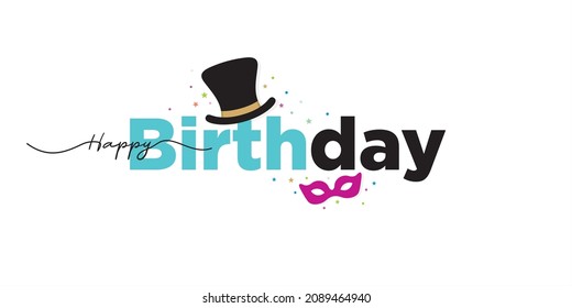 Birthday Wishing Creative Greeting Card. Editable Illustration of Birthday Props.