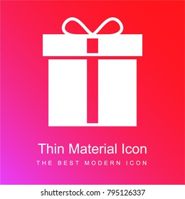 Birthday wrapped present red and pink gradient material white icon minimal design