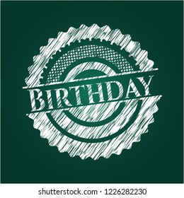 Birthday written with chalkboard texture