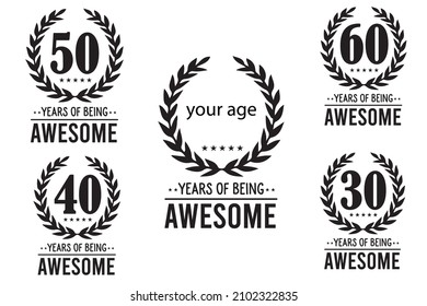 Birthday year age t shirt design