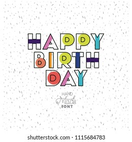birthday to you phrase with hand made font