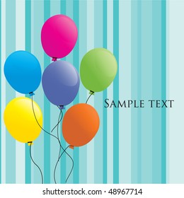 Birthdays card with balloons. Vector.