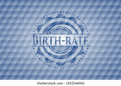 Birth-rate blue polygonal emblem. Vector Illustration. Detailed.