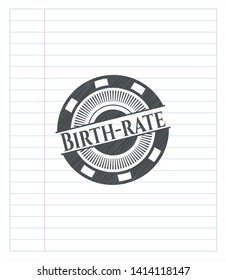 Birth-rate drawn with pencil strokes. Vector Illustration. Detailed.