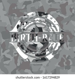 Birth-rate on grey camouflage pattern