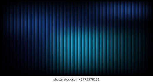 Biru Dan Navy Gradient Ripple Glass Tekstur Pada Latar Belakang Gelap. Desain Abstrak Digital Modern Menampilkan Garis Vertikal Halus Dan Rasa Gerakan Cair Dinamis
