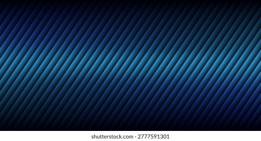 Biru Dan Navy Gradient Ripple Glass Tekstur Pada Latar Belakang Gelap. Desain Abstrak Digital Modern Menampilkan Garis Vertikal Halus Dan Rasa Gerakan Cair Dinamis