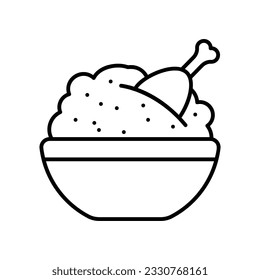 Icono de Biryani, ilustración de Vector Stock.