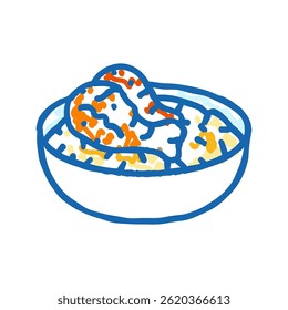 biryani cozinha indiana ícone doodle esboço vetor. sinal de cozinha indiana biryani. ilustração símbolo isolado