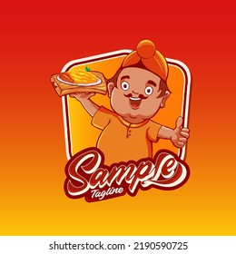 biryani  indian food character mascot 