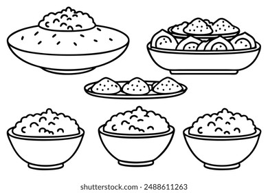 Biryani line art unique contemporary artistic design