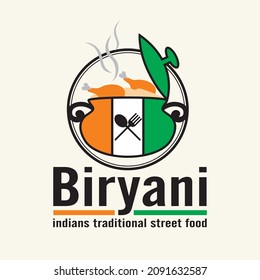 Biryani Logo Vector - Indian Street Food - Traditional Culinary - Business Mascot Brand