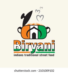 Biryani Logo Vector - Indian Street Food - Traditional Culinary - Business Mascot Brand