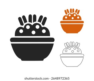 Biryani vector silhouette illustration  isolated on white background