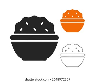 Ilustración de silueta de Vector Biryani aislada sobre fondo blanco