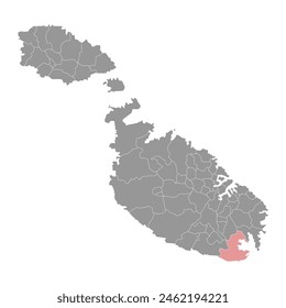 Birzebbuga District map, administrative division of Malta. Vector illustration.