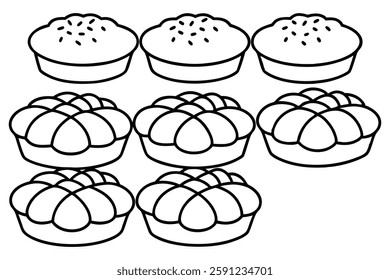 Bis Buns Line Art Food Drawing