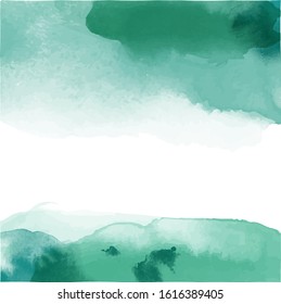 Biscay green color. Abstract watercolor vector background