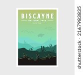 Biscayne National Park poster vector illustration design