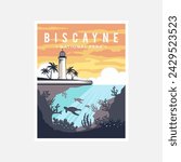 Biscayne National Park poster vector illustration design