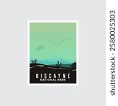 Biscayne National Park poster vector illustration design