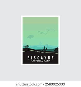 Biscayne National Park poster vector illustration design
