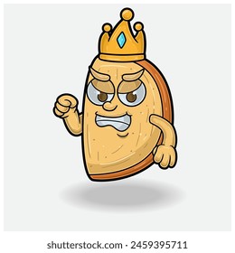 Biscotti With Angry expression. Mascot cartoon character for flavor, strain, label and packaging product. Vector Illustration