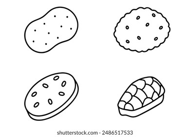 Biscotti line art diseño elegante dibujo obra de arte de la mano