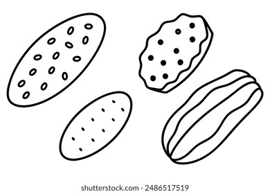Biscotti line art refined design drawing hand illustration