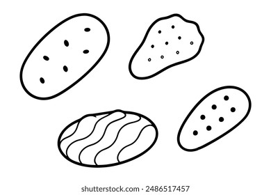 Biscotti line art diseño único dibujo ilustración de mano