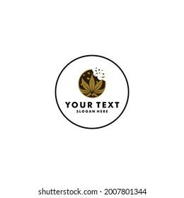 biscotti and marijuana logo creative design vector