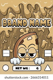 Biscotti Strain Cartoon with Slime Background. Design For Logo, Label, Cover and Packaging Product.
