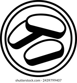 Biscotto food glyph and line vector illustration