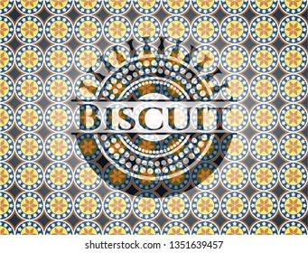 Biscuit arabesque emblem background. arabic decoration.