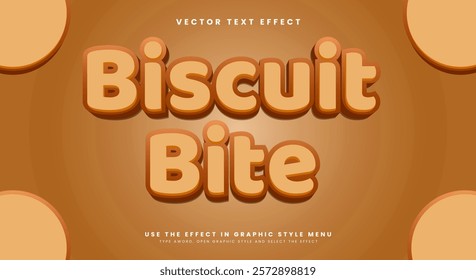 Biscuit Bite editable text effect Template Suitable for dessert and cake text style