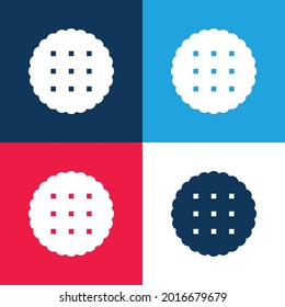 Biscuit blue and red four color minimal icon set