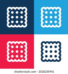 Biscuit blue and red four color minimal icon set