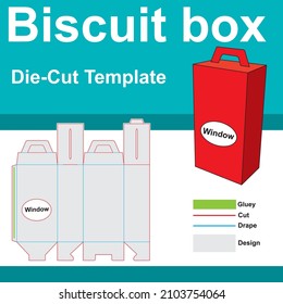 Biscuit box with Die-Cut Template