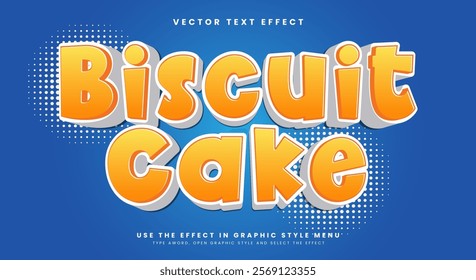 Biscuit Cake editable text effect Template suitable for Bakery food products