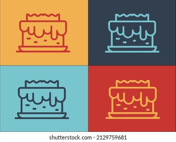 Biscuit Cake Logo Template, Simple Flat Icon of cake,dessert,food