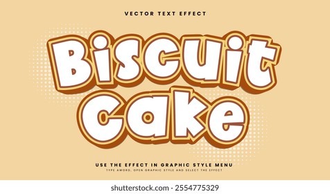 Biscuit Cake Snack Style Editable Text effect Template