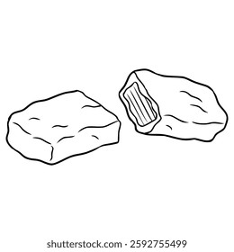 biscuit chocolate caramel illustration hand drawn outline vector
